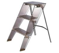 Scaffale a scala in acrilico, sgabello pieghevole a tre gradini, antiscivolo, per interni ed esterni, espositore per cucina e soggiorno