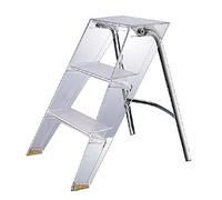 Scaffale a scala in acrilico, sgabello pieghevole a tre gradini antiscivolo per uso interno ed esterno, espositore per la casa in cucina e soggiorno