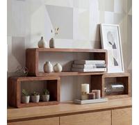 Scaffale a terra set 3 Sheesham massello Cube Scaffale decorativo in legno vero
