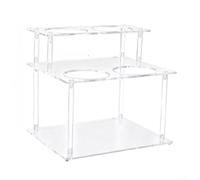 Scaffale acrilico a 2 livelli per bottiglie di sciroppo di caffè per cucina controsoffitto stoccaggio materiale trasparente Design funzionale