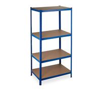 Relaxdays Scaffale in Metallo, Capacità fino a 1060 kg, 180x90x60 cm ca., Scaffalatura ad Alta Portata da 4 Ripiani, Blu