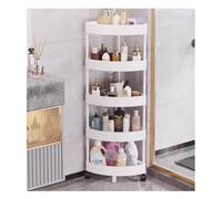 Scaffale ad angolo scaffale per libreria stabilimento pianta a 5 livelli cornici ad angolo con ruote ripiani di plastica portatore di plastica per soggiorno cucina per la cucina da letto (bianco)