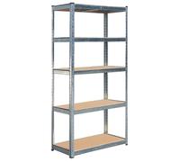 Scaffale Ad Incastro In Acciaio Zincato Con 5 Ripiani In Truciolato 180x90x40 Cm