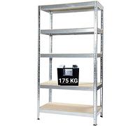 Scaffale ad Incastro JOKER 90 X 40 X H 174 cm. 5 Ripiani in Truciolare Portata 175 Kg a piano