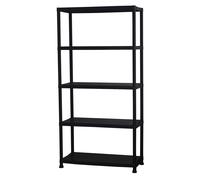 Scaffale ALGA in plastica nera, per ambienti interni e esterni. LAP 61x171x31 cm