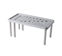 Scaffale Allungabile da Cucina Mensola Salvaspazio Organizer per Credenza Cucina Porta Stoviglie Condimenti Divisorio per Ripiano da Tavola (Grigio, Bianca)