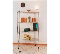 SCAFFALE AMERICA IN ACCIAIO CROMATO 4 RIPIANI 36X61X170H