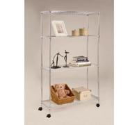 SCAFFALE AMERICA IN ACCIAIO CROMATO 4 RIPIANI CM.35X90XH170