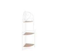 Scaffale Angolare 3 Ripiani 49x33x126 cm in Acciaio Guenda Bianco