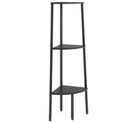 Scaffale angolare a 3 ripiani, nero, 45,5 x 31,5 x 120 cm