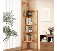 Scaffale angolare a 5 ripiani, design con telaio rialzato, piastre ispessite, ingombro ridotto per piccoli spazi, ideale per camera da letto e soggiorno