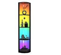 Scaffale angolare con luci LED a tre colori dimmerabili, ripiano verticale alto 160 cm, design stretto a 6 livelli per un utilizzo efficiente dello spazio