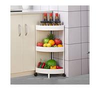 Scaffale angolare da cucina a più livelli con ruote, ripiani triangolari autoportanti per risparmiare spazio, per organizzare la casa e la cucina del bagno, scaffale versatile