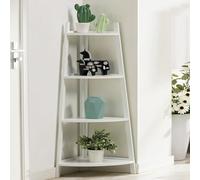Scaffale angolare in bambù, libreria a 3/4 ripiani in legno e supporto per piante, scala aperta per soggiorno, camera da letto, ufficio, cucina