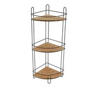 SCAFFALE ANGOLARE IN FILO DI BAMBÙ A 3 LIVELLI - BAMBÙ NERO