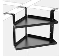 Scaffale angolare in metallo con ganci e altezza regolabile per sostenere lo stoccaggio organizzato e un uso ottimale dello spazio di lavoro ((tre ganci grandi)