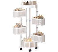 Scaffale angolare in metallo, scaffale angolare a 5 ripiani, espositore indipendente, salvaspazio, per soggiorno, camera da letto, cucina, elegante cestino angolare
