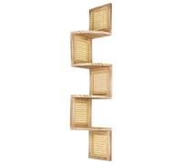 Scaffale angolare moderno a parete 4 ripiani in legno chiaro Alder