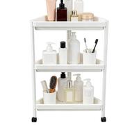 Scaffale Angolare - Organizzatore Mobile A 3 Livelli Con Ruote Inferiori - Scaffale Espositore a Triangolo d'Angolo,Per Camera , Bagno, Sala Pranzo, Cucina, Vasi per Piante, Articoli da Toeletta