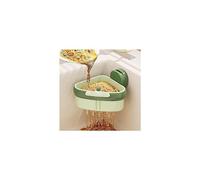 Scaffale angolare per lavello a ventosa, filtro angolare da appendere, con un design pressa-e-versare e funzione di pulizia automatica, adatto per raccogliere detriti alimentari in cucina. (verde)