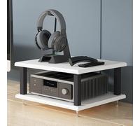 Scaffale angolare per supporti multimediali, rack AV a 4 livelli per sistemi di intrattenimento, console di gioco e apparecchiature audio, soluzione salvaspazio per soggiorno e sala giochi