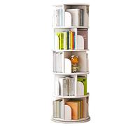 Scaffale angolare rotante a 5 ripiani, libreria multifunzionale a 360 gradi per camera da letto, soggiorno e ufficio domestico