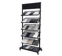 Scaffale autoportante per campioni per piastrelle/legno, altezza 149,9 cm, con ruote freno universali, ideale per sale espositive e centri commerciali libri (67 x 35 x 150 cm)
