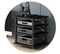 Scaffale AV a 4 ripiani per audio, mobiletto multistrato da pavimento, unità multimediale per intrattenimento, supporto per giradischi, 40 x 35 x 42 cm, mobili moderni per la casa