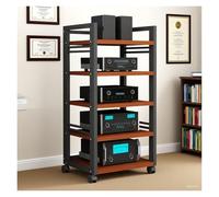Scaffale AV a 5 livelli, resistente supporto mobile per il raffreddamento del flusso d'aria, rack stereo per lettori CD/DVD, ideale per uso domestico, ufficio, teatro, soluzione di archiviazione AV