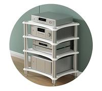 Scaffale AV HiFi Rack - Supporto TV a 1/2/3/4 livelli per amplificatori e altoparlanti, armadietto di archiviazione audio per la casa, elegante attrezzatura per sistemi audio