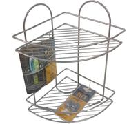 Scaffale da bagno doccia angoliera mensola a 2 piani angolare 30 x 22 x 37 cm antiruggine grigio
