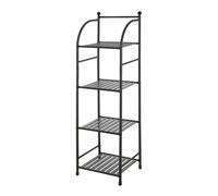 Scaffale bagno H 116 in metallo design nero con quattro ripiani