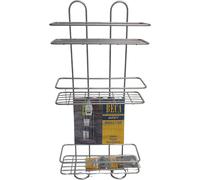 Scaffale da bagno angoliera mensola 3 piani rettangolare 25x11x53cm antiruggine grigio
