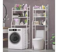 Scaffale Bagno Sopra Lavatrice 155x65x25 3 Ripiani Mobile Bianco Salvaspazio