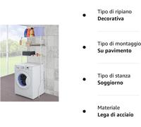Scaffale Bagno Sopra Lavatrice 3 Ripiani Mobile Bianco Salvaspazio Wc