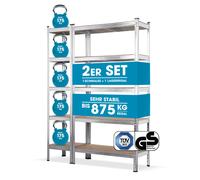 Scaffale Carico Pesante 2er Set Officina Cuscinetto Mensole 2-in1 Banco Lavoro