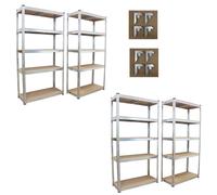 Scaffale Carico Pesante Cantina 180x90x40 CM 875 KG Con 5 Ripiani 4er Set