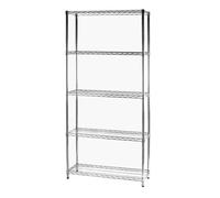 Archimède Scaffale Sistema componibile 5 ripiani in filo d'acciaio cromato 91 x 36 x 200 cm