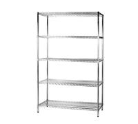 Archimede Sistema Componibile, Scaffale Cinque Ripiani, Grigio (Cromato), 121 x 46 x 200 cm