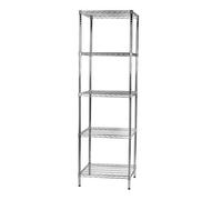 Archimede Sistema Componibile, Scaffale Cinque Ripiani, Grigio (Cromato), 61 x 61 x 200 cm