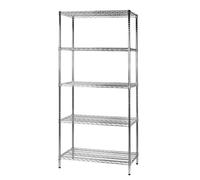 Kit scaffale Archimede - 5 ripiani - acciaio cromato - 60x90x200 cm - Serena Group