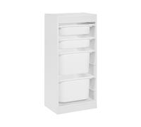 Scaffale con 4 cassetti Scatole cameretta in plastica bianco Tobin