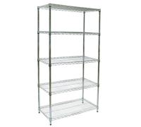 Scaffale cromato con 5 ripiani cromato in kit Dimensioni 35x120xh200 cm - peso kg 20,3 Cromo cromo
