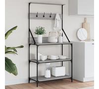 Scaffale Cucina Ganci 4 Ripiani Grigio Sonoma Legno Multistrato