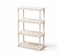 Scaffale Cucina Portavivande Plastica Regolabile per Balcone Garage | 3/4/5 piani regolabili, montaggio senza attrezzi, 30 KG per piano, resina PP resistente ad acqua(M)