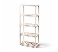 Scaffale Cucina Portavivande Plastica Regolabile per Balcone Garage | 3/4/5 piani regolabili, montaggio senza attrezzi, 30 KG per piano, resina PP resistente ad acqua(L)