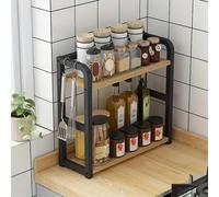 Scaffale da appoggio in metallo a 2 livelli da 1 pezzo: organizer salvaspazio per caffè, tazze e condimenti, scaffale da cucina antiruggine