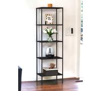 DanDiBo Scaffalatura nera sottile in metallo con 5 ripiani, 170 x 50 x 35 cm, scaffale in metallo 96472