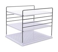 Scaffale da appoggio | Organizzazione della cucina a tre piani - Scaffale da cucina per armadietti | Adatto per spezie, articoli da toeletta, tazze da caffè, cibo, ufficio a casa e