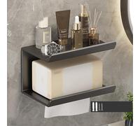 Scaffale da bagno 2 in 1 senza perforazione, portasciugamani di carta per la cas